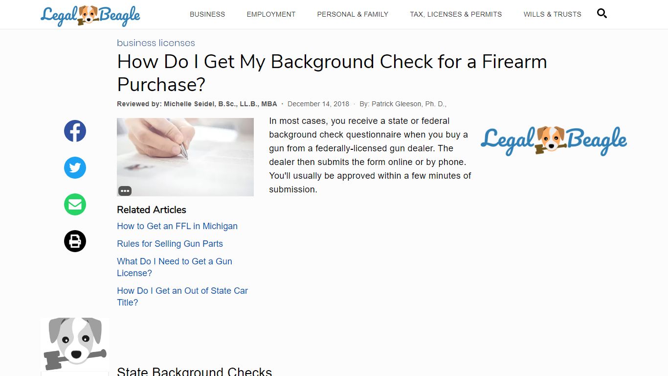How Do I Get My Background Check for a Firearm Purchase?