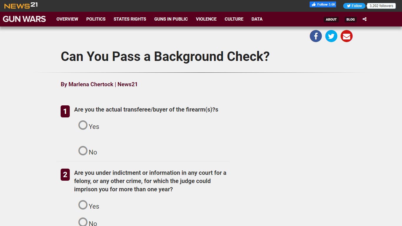 Can You Pass a Background Check? | GUN WARS: A News21 Investigation